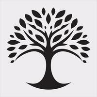 tree logo silhouette on white background vector