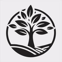 tree logo silhouette on white background vector