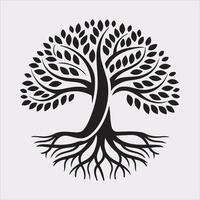 tree logo silhouette on white background vector