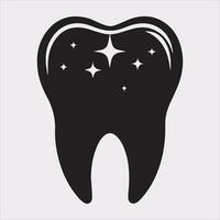 Tooth silhouette on white background vector