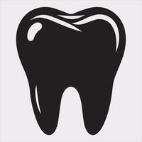 Tooth silhouette on white background vector