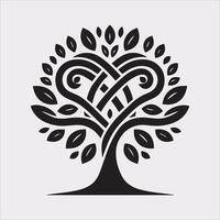 tree logo silhouette on white background vector