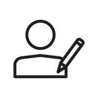 Edit user icon Black line art logo vector