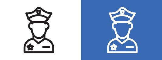 Male chief officer icon logo sign set outline vector