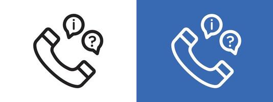 Support call service icon logo sign set outline vector