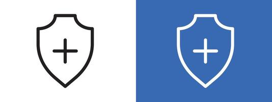 Health insurance icon logo sign set outline vector