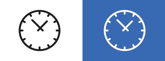Clock icon logo sign set outline vector