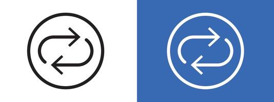 Repeat reload arrow icon logo sign set outline vector