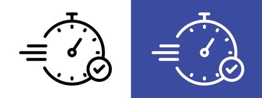 Quick approval icon logo sign set outline vector
