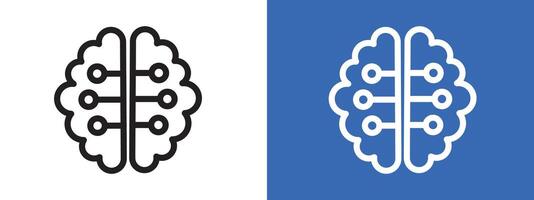 Artificial intelligence icon logo sign set outline vector
