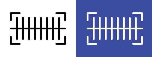 Bar code scanner icon logo sign set outline vector