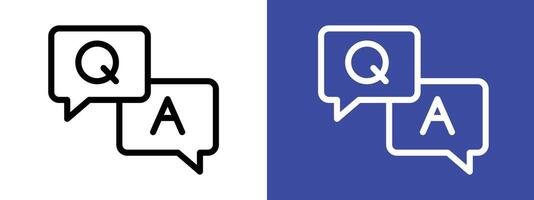 Questions and answers icon logo sign set outline vector