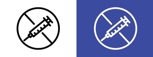 No vaccine icon logo sign set outline vector
