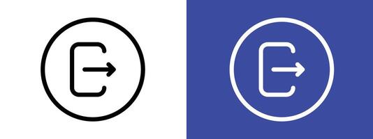 Logout icon logo sign set outline vector