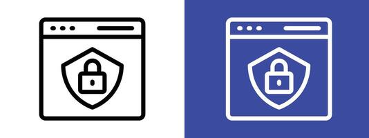 Web Security icon logo sign set outline vector