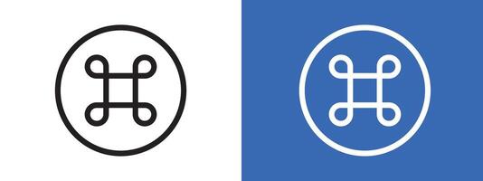 Cmd or command logo sign set outline vector