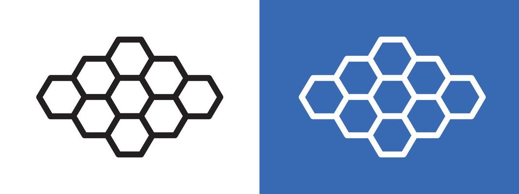 honeycomb logo sign set outline