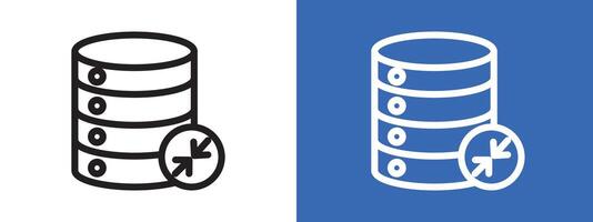 Shrink database logo sign set outline vector