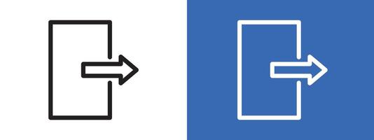 Logout exit logo sign set outline vector