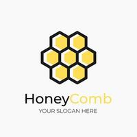 modern geometric honeycomb logo in format, featuring hexagonal cells vector