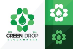 Nature Green Drop Logo design symbol icon illustration vector