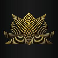 beautiful golden flower petal on black background vector