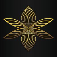 beautiful golden flower petal on black background vector