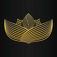beautiful golden flower petal on black background vector