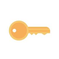 Golden key cartoon illustration icon, security and encryption vector