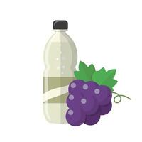 Grape flavored fruit soda or juice or carbonated drink isolated on white background vector