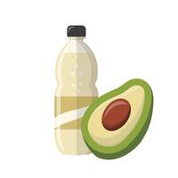 Avocado flavored fruit soda or juice or carbonated drink isolated on white background vector