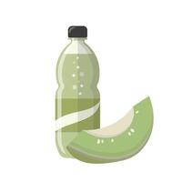 Cantaloupe flavored fruit soda or juice or carbonated drink isolated on white background vector