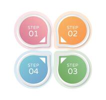 Business infographic, 4 step chart with business icons, template for web design vector
