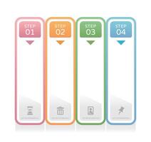 Business infographic, 4 step chart with business icons, template for web design vector