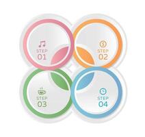 Business infographic, 4-step chart with business icons, template for web design vector
