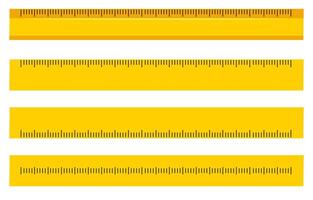 yellow Measurement tape for carpentry, ruler with scale metric. Carpenter measuring tape, metric tape measure. vector