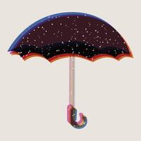 umbrella shape object. Colorful umbrella illustration with risograph print effect. vector