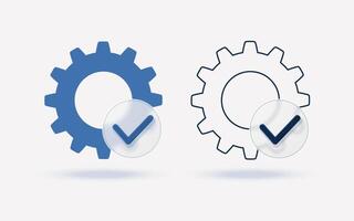 Assigned task icon with gear isolated on white background. vector