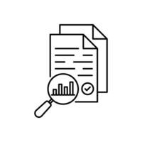 review thin line icon like assesment or audit. stroke trend modern paperwork logotype graphic linear design isolated on white. concept of analyze project or market regulatory or bank statement list vector