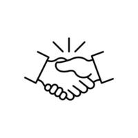 Shake hand line icon. Simple outline style for web and app. Handshake, hands, partnership, business concept. illustration isolated on white background. vector