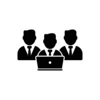 Teamwork icon. Remote office sign. Team employees symbol. Quality design element. Line style teamwork icon.Web vector
