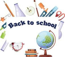 Back to school banner design. Modern illustration of colorful crayon pencils frame and text. Student, pupil. Trendy illustration for card, web banner design. vector