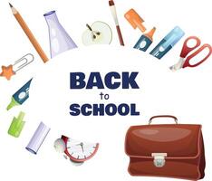 Back to school banner design. Modern illustration of colorful crayon pencils frame and text. Student, pupil. Trendy illustration for card, web banner design. vector