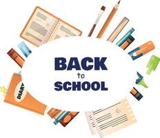 Back to school banner design. Modern illustration of colorful crayon pencils frame and text. Student, pupil. Trendy illustration for card, web banner design. vector