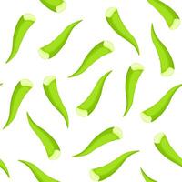 Seamless pattern of green aloe vera leaves on a white background vector