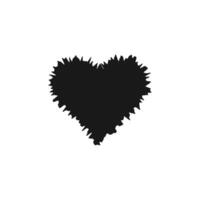 black sharp love shape symbol isolated on white vector