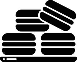 Macarons solid glyph illustration vector