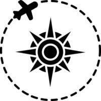 Compass solid glyph illustration vector