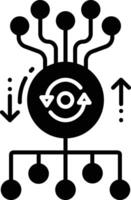Ai Processing solid glyph illustration vector