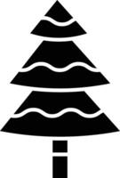 Tree solid glyph illustration vector